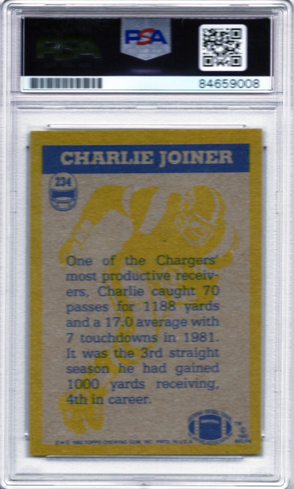 1982 TOPPS CHARLIE JOINER AUTOGRAPH PSA/DNA QUANTITY AVAILABLE