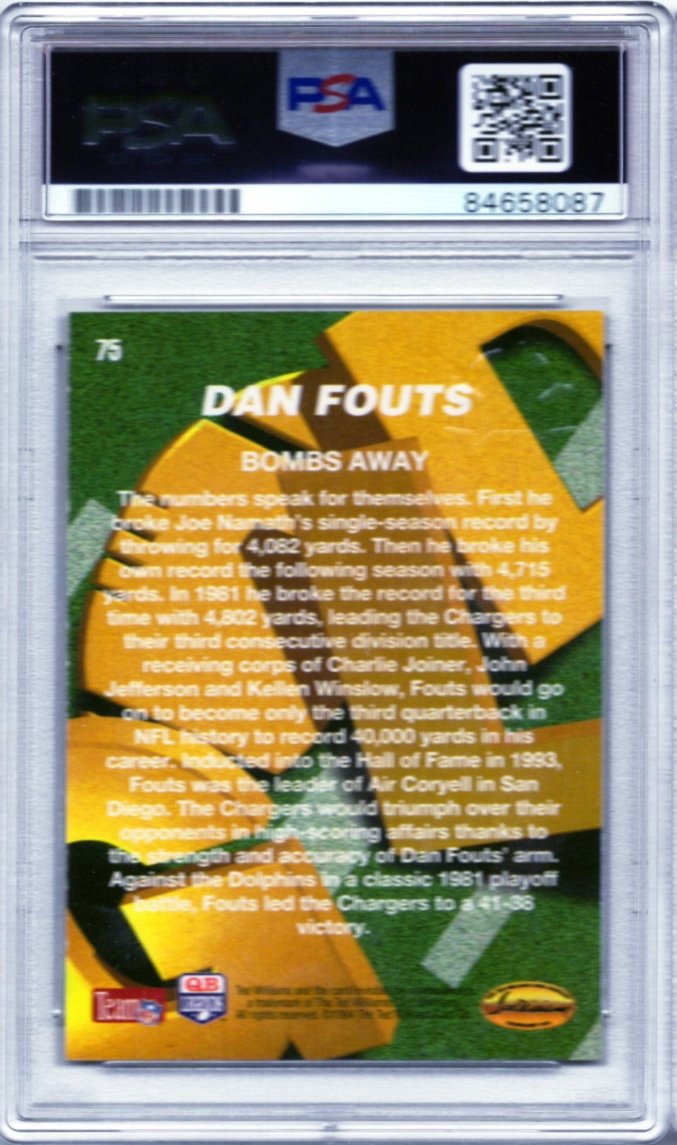 1994 GOLDEN ARENA DAN FOUTS AUTOGRAPH PSA/DNA QUANTITY AVAILABLE