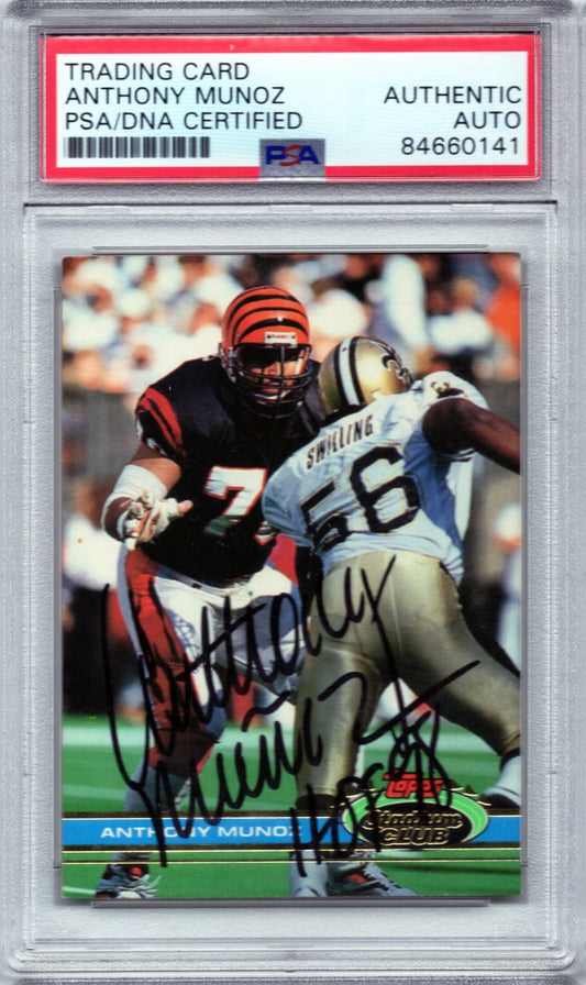 1991 TOPPS ANTHONY MUNOZ AUTOGRAPH PSA/DNA (0141)