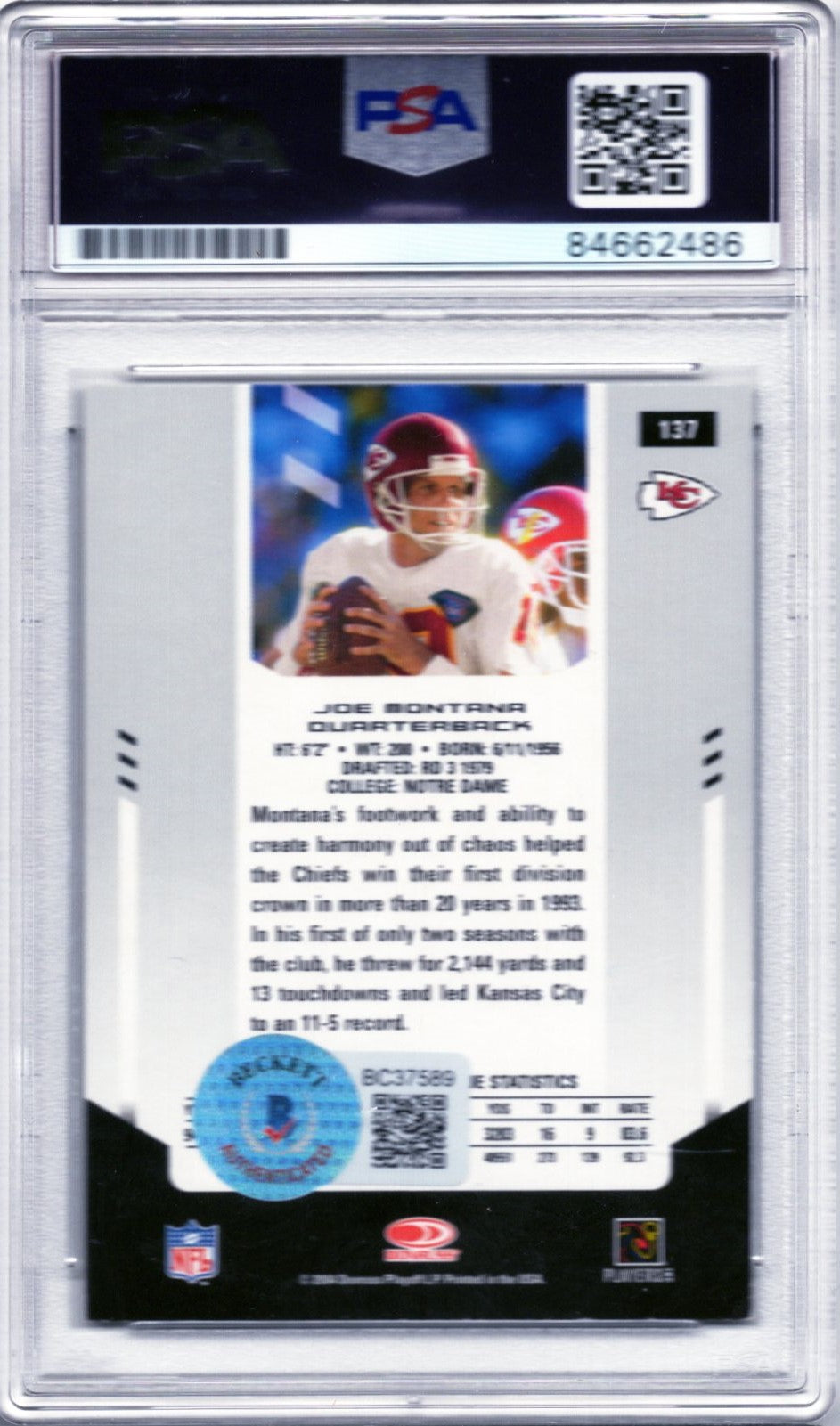 2004 PLAYOFF JOE MONTANA AUTOGRAPH PSA/DNA (2486)