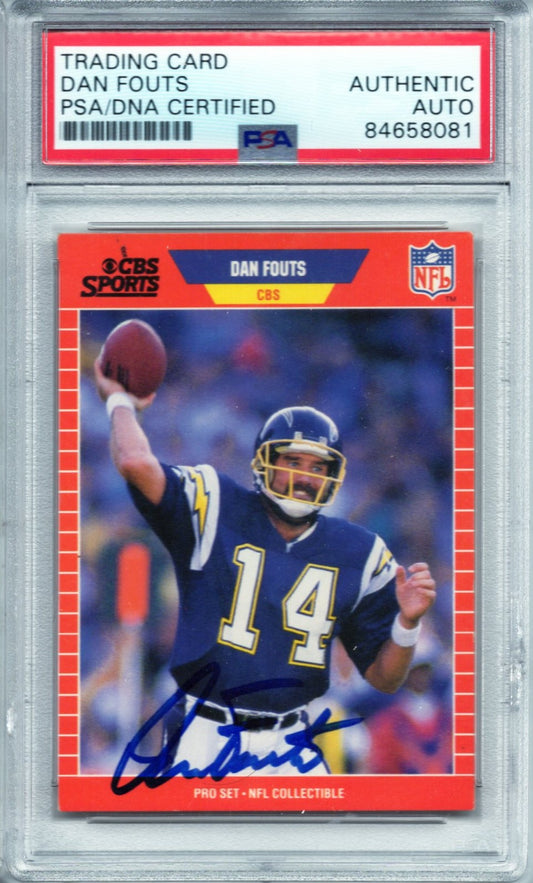 1989 PRO SET DAN FOUTS AUTOGRAPH PSA/DNA (8081)