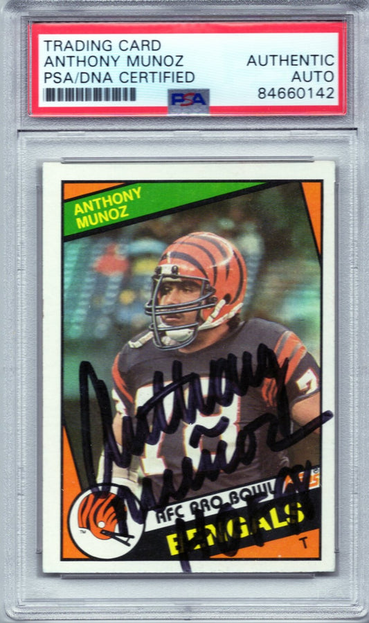 1984 TOPPS ANTHONY MUNOZ AUTOGRAPH PSA/DNA (0142)