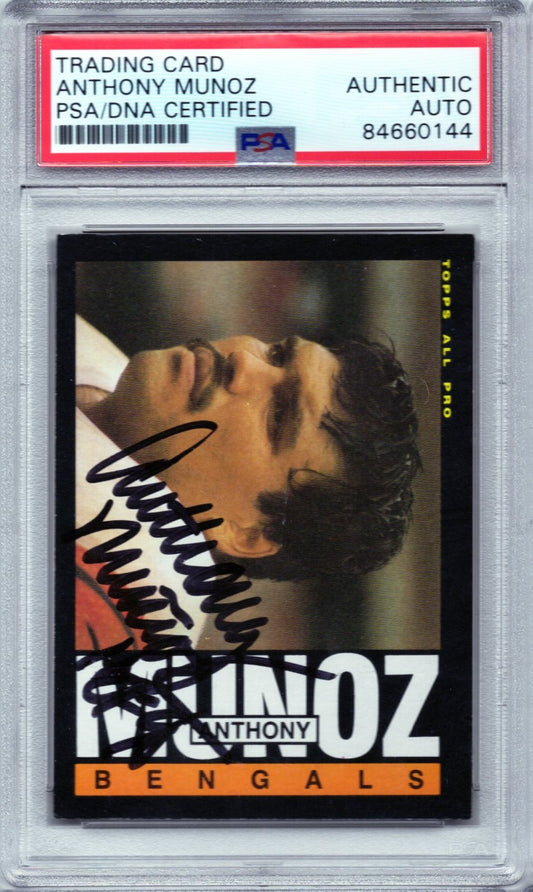 1985 TOPPS ANTHONY MUNOZ AUTOGRAPH PSA/DNA (0144)