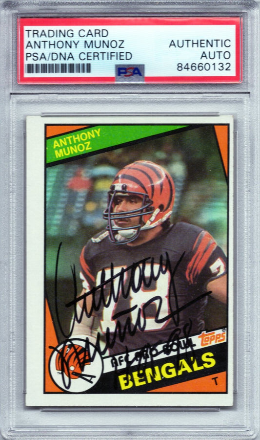 1984 TOPPS ANTHONY MUNOZ AUTOGRAPH PSA/DNA (0132)