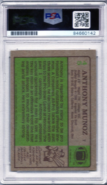 1984 TOPPS ANTHONY MUNOZ AUTOGRAPH PSA/DNA (0142)