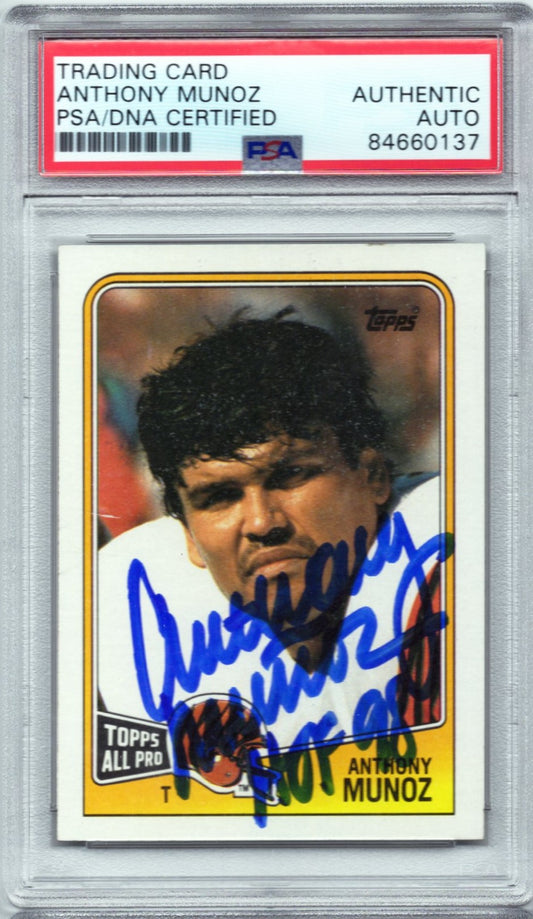 1988 TOPPS ANTHONY MUNOZ AUTOGRAPH PSA/DNA (0137)