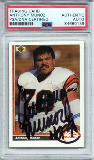 1991 UPPER DECK ANTHONY MUNOZ AUTOGRAPH PSA/DNA