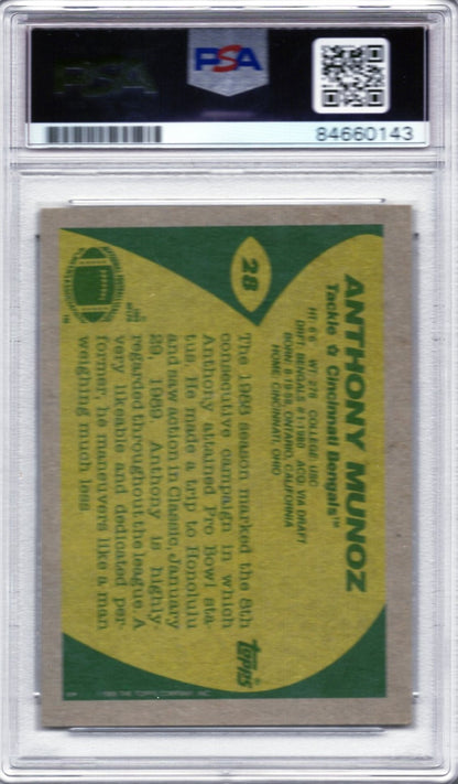 1989 TOPPS ANTHONY MUNOZ AUTOGRAPH PSA/DNA (0143)