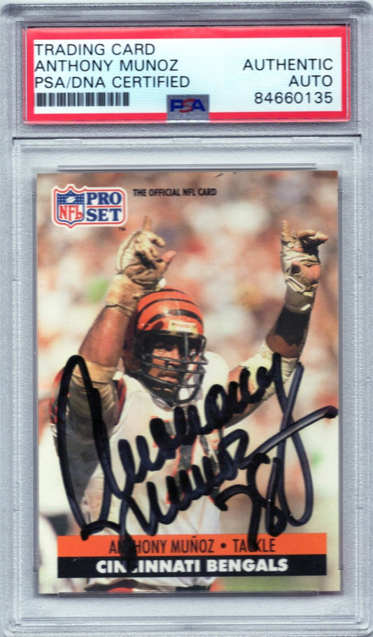 1991 PRO SET ANTHONY MUNOZ AUTOGRAPH PSA/DNA (0135)