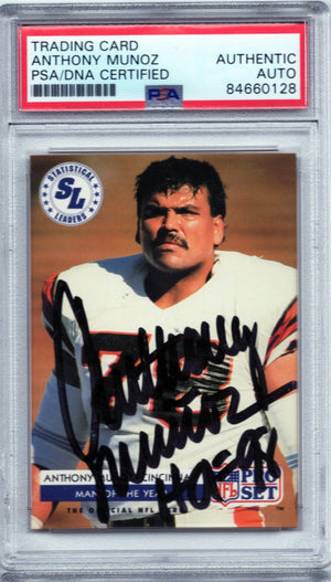 1992 PRO SET ANTHONY MUNOZ AUTOGRAPH PSA/DNA (0128)