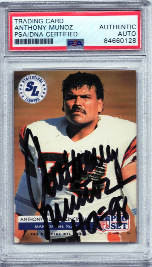 1992 PRO SET ANTHONY MUNOZ AUTOGRAPH PSA/DNA (0128)