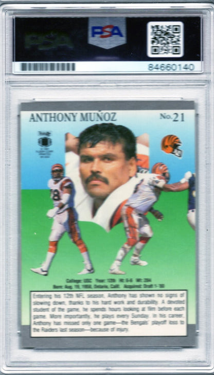 1991 FLEER ANTHONY MUNOZ AUTOGRAPH PSA/DNA (0140)