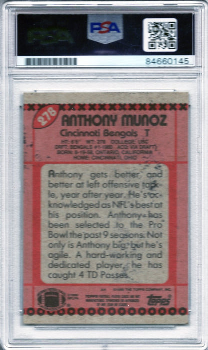 1990 TOPPS ANTHONY MUNOZ AUTOGRAPH PSA/DNA (0145)