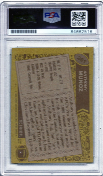 1986 TOPPS ANTHONY MUNOZ AUTOGRAPH PSA/DNA (2516) AUTO GRADE 10