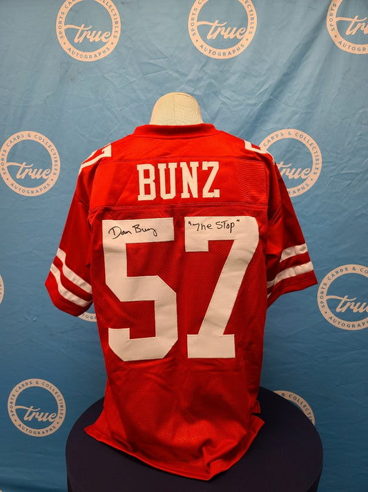 DAN BUNZ CUSTOM AUTOGRAPHED RED JERSEY WITH INSCRIPTION