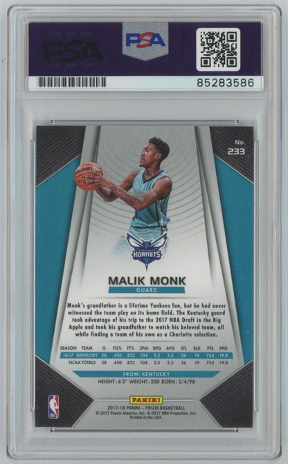 2017 Panini Prizm Malik Monk "11th Pick" Auto Inscription PSA/DNA Authentic