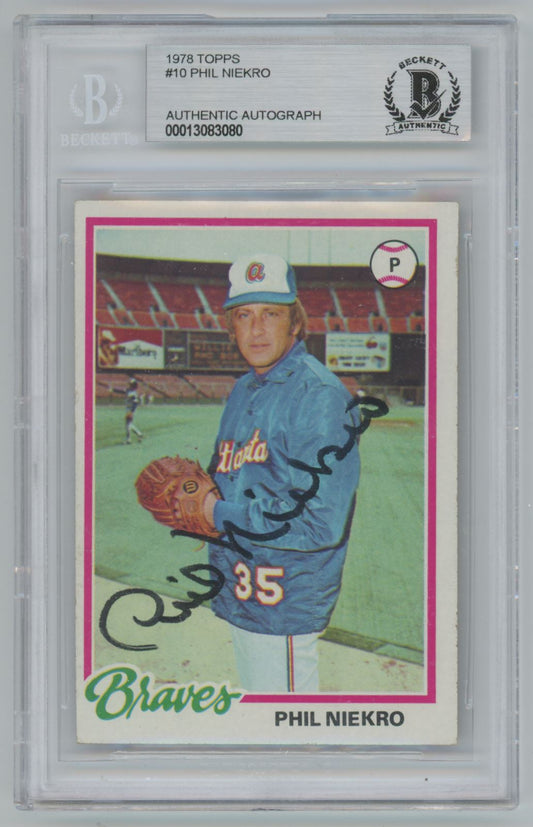 1978 Topps Phil Niekro Auto - Beckett Authentic