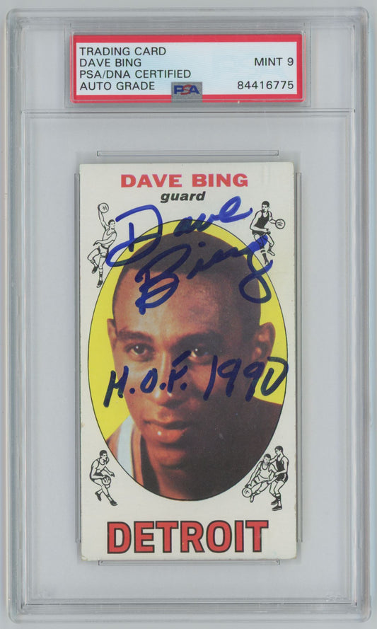 1969 Topps Dave Bing Rookie Card "HOF 1990" - PSA/DNA Auto 9 Grade