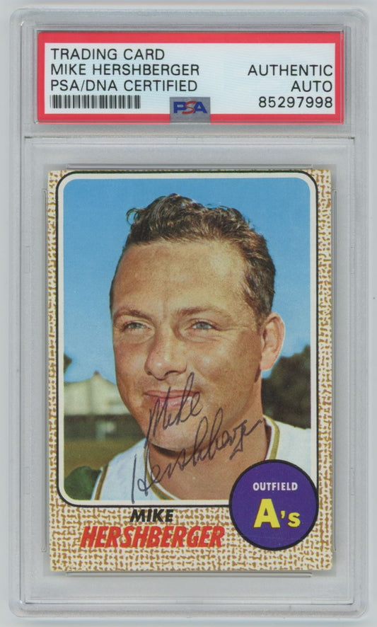 1968 Topps Mike Hershberger Auto - PSA/DNA Authentic (7998)