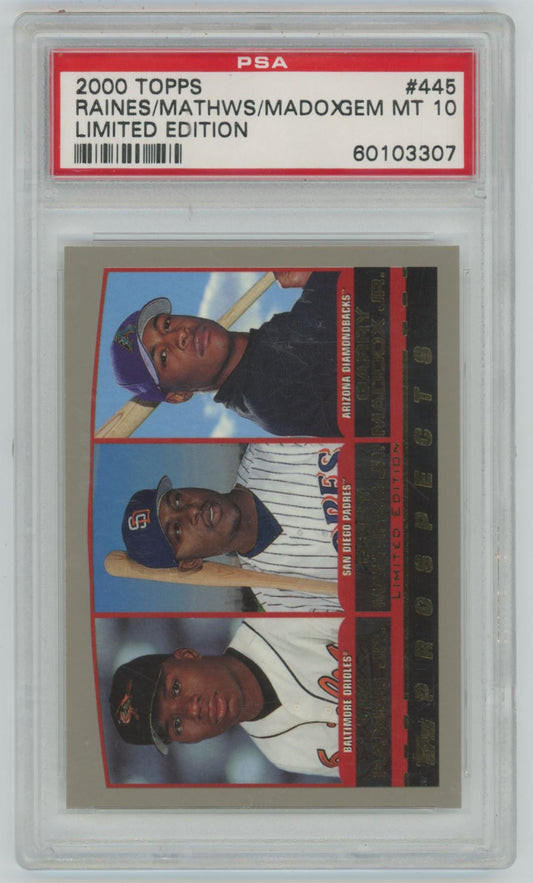 2000 Topps Raines / Matthews / Maddox Limited Edition #445 - PSA 10