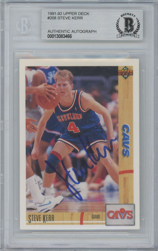 1991-92 Upper Deck #208 Steve Kerr Auto - Beckett Authentic