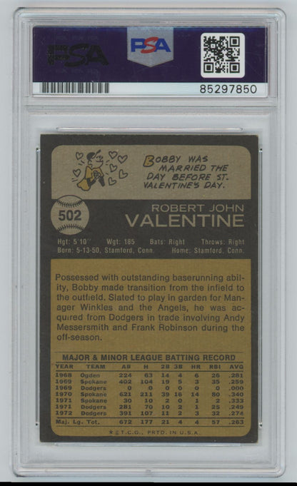 1973 Topps Bobby Valentine Auto - PSA/DNA