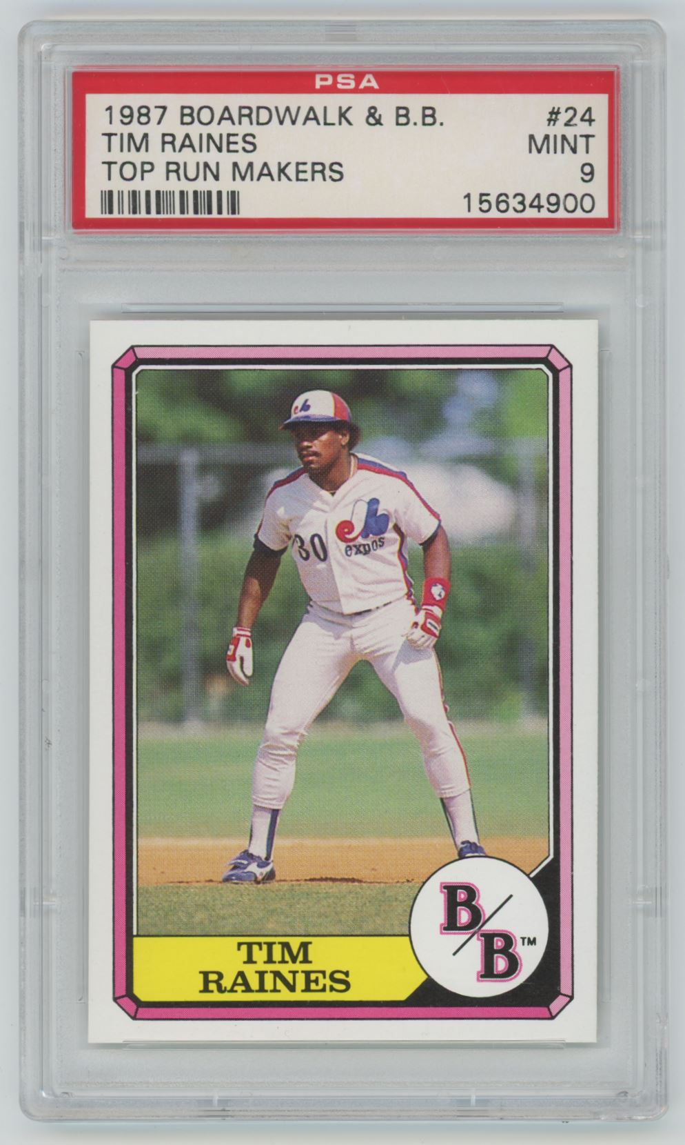 1987 Boardwalk & B.B. Tim Raines Top Run Makers #24 - PSA 9