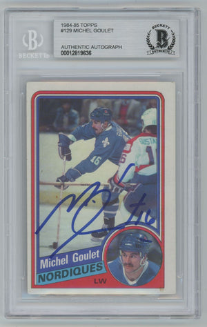 1984-85 Topps Michel Goulet #129 Auto - Beckett Authentic