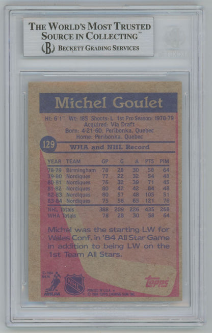 1984-85 Topps Michel Goulet #129 Auto - Beckett Authentic