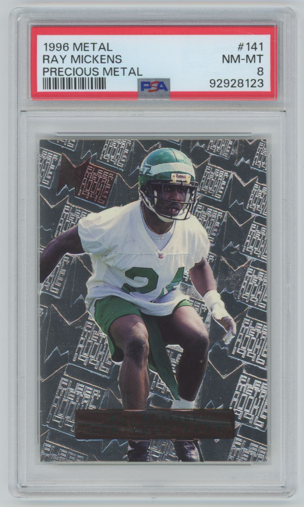 1996 Fleet Metal Ray Mickens Precious Metal #141 - PSA 8