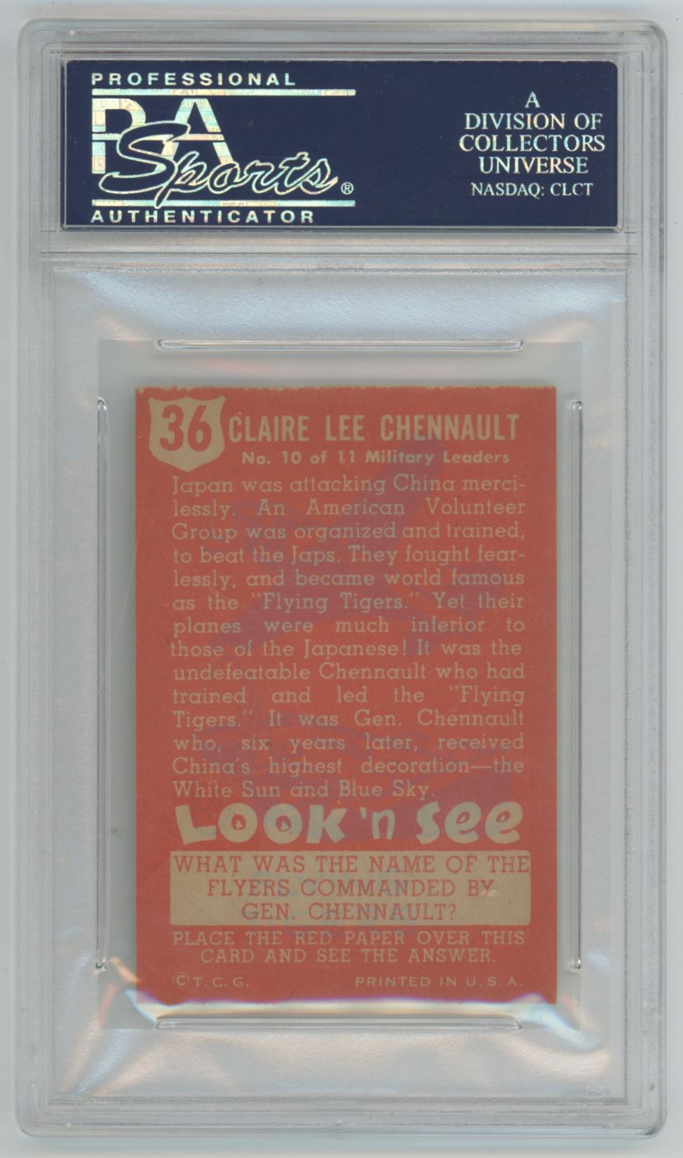 1952 Look 'N See General Claire Chennault #36 - PSA 6