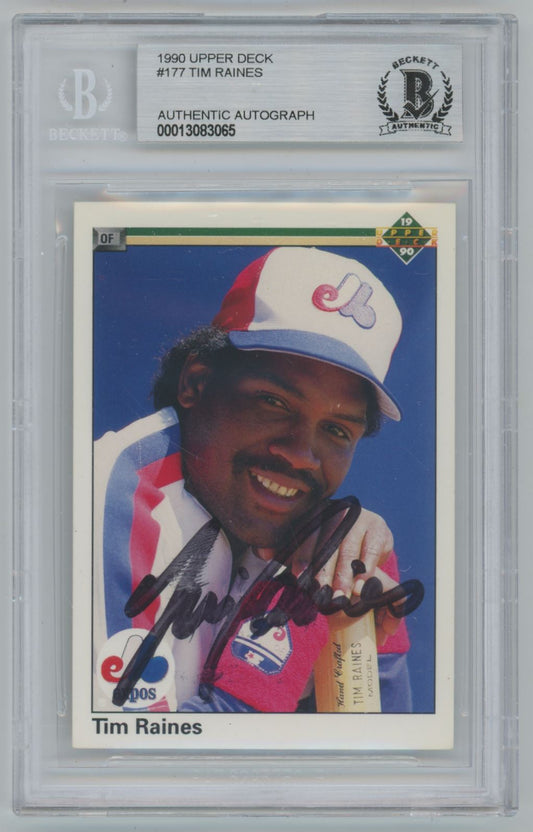 1990 Upper Deck #177 Tim Raines Auto - Beckett Authentic