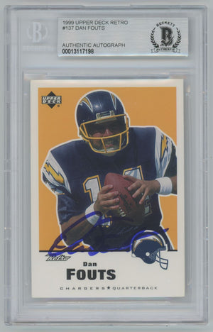1999 Upper Deck Retro Dan Fouts #137 Auto - Beckett Authentic