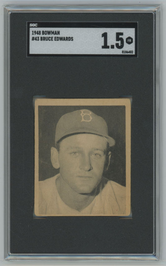 1948 Bowman Bruce Edwards #43 - SGC 1.5