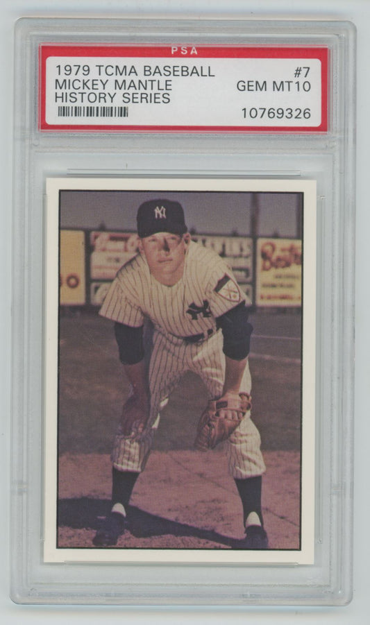 1979 TCMA Baseball Mickey Mantle History Series #7 - PSA 10