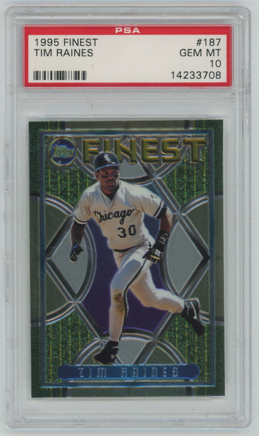 1995 Topps Finest Tim Raines #187 - PSA 10