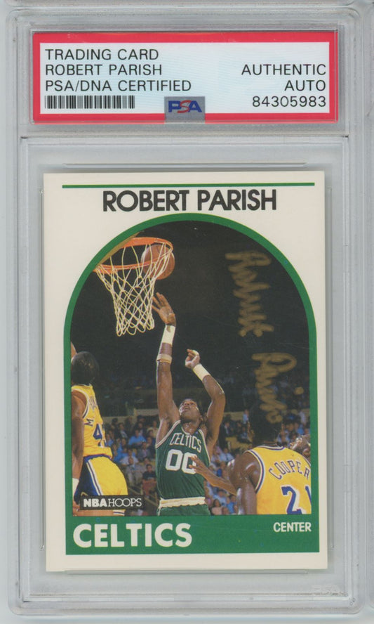 1989 NBA Hoops #185 Robert Parish Auto - PSA/DNA