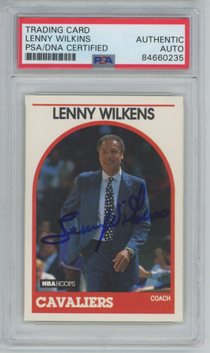 1989 NBA Hoops Lenny Wilkens #216 Auto - PSA/DNA Authentic