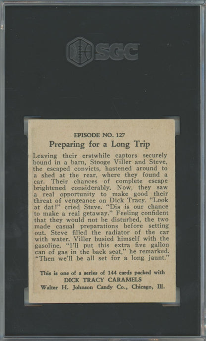 1930's Johnson Candy Co. Preparing for a Long Trip #127 Dick Tracy - SGC 6.5