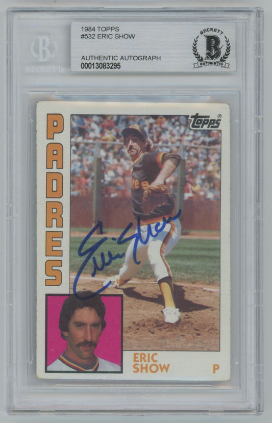 1984 Topps Eric Show Auto - Beckett Authentic