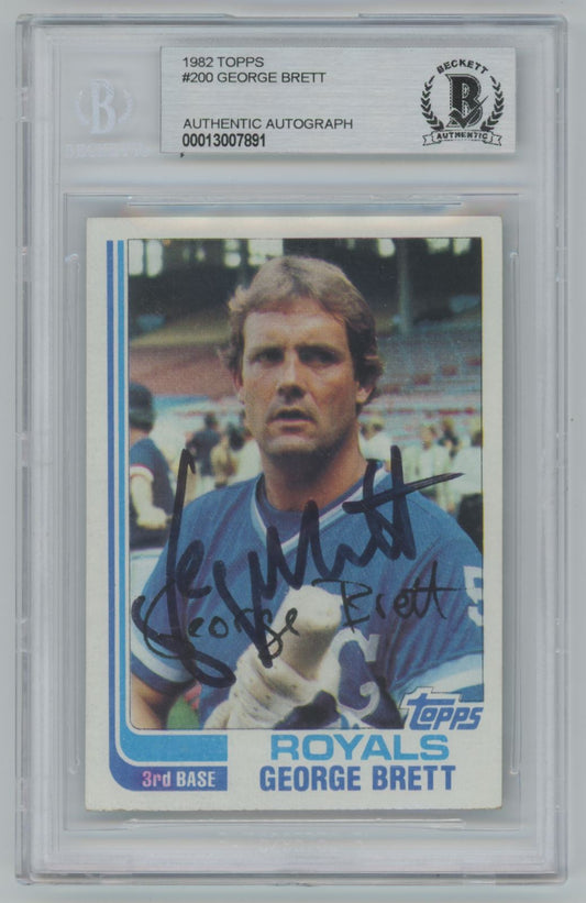 1982 Topps George Brett #200 Auto - Beckett Authentic