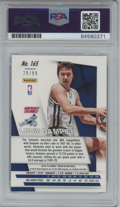 2014 Panini Prizm Blue /99 Louie Dampier - PSA/DNA Auto 9 Grade