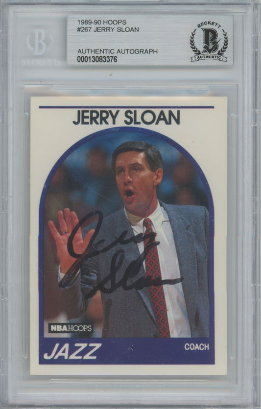 1989-90 NBA Hoops #267 Jerry Sloan Auto - Beckett Authentic