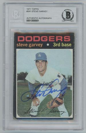 1971 Topps Steve Garvey #341 Auto ROOKIE CARD - Beckett Authentic (0001)