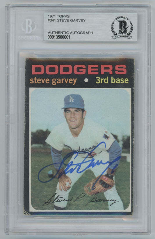 1971 Topps Steve Garvey #341 Auto - Beckett Authentic (0001)