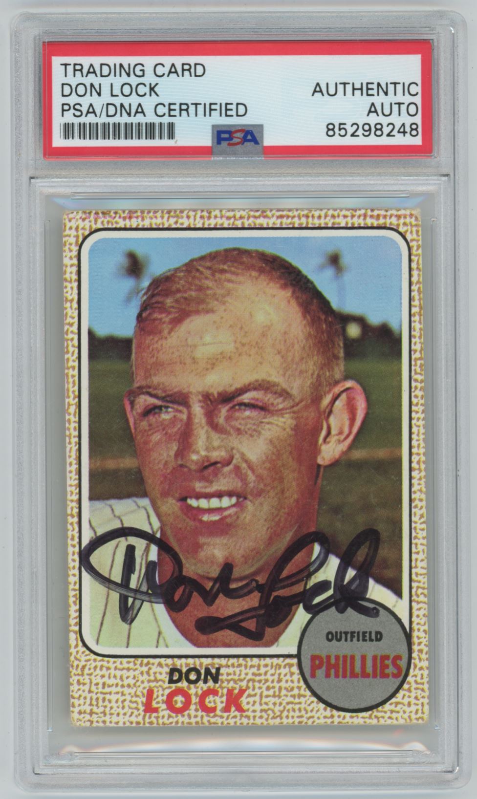 1968 Topps Don Lock Auto - PSA/DNA Authentic (8248)