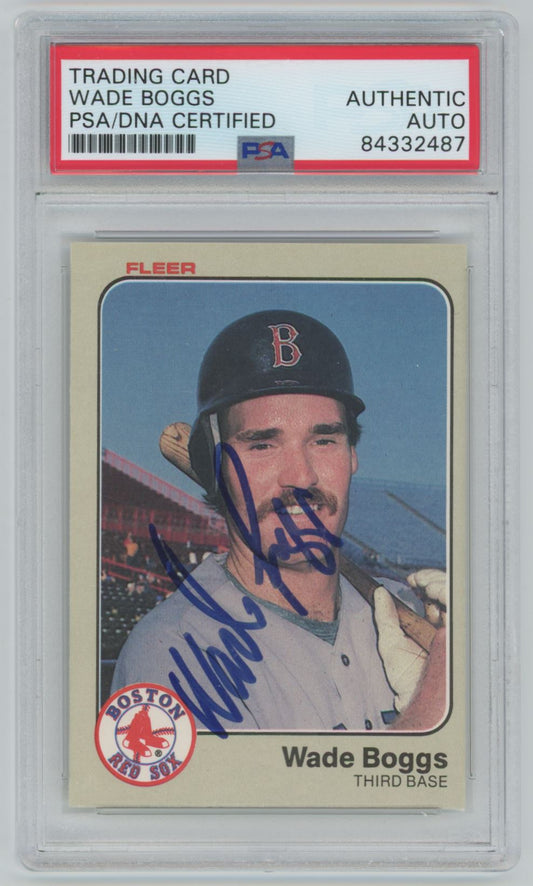 1983 Fleer Wade Boggs Rookie Card Auto - PSA/DNA