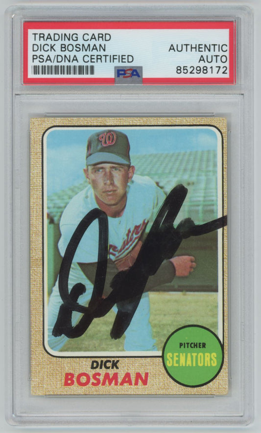 1968 Topps Dick Bosman Auto - PSA/DNA Authentic (8172)