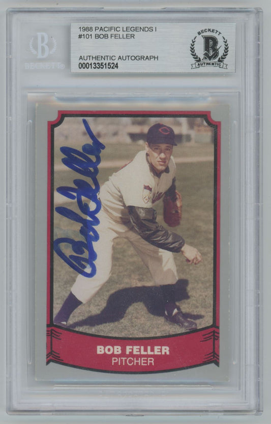 1988 Pacific Legends Bob Feller Auto - Beckett Authentic