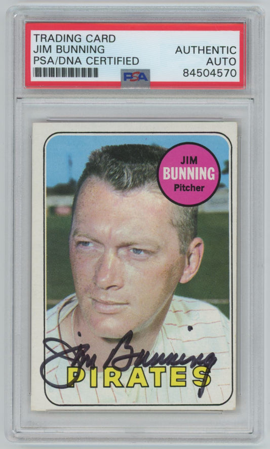 1969 Topps Jim Bunning Auto - PSA/DNA